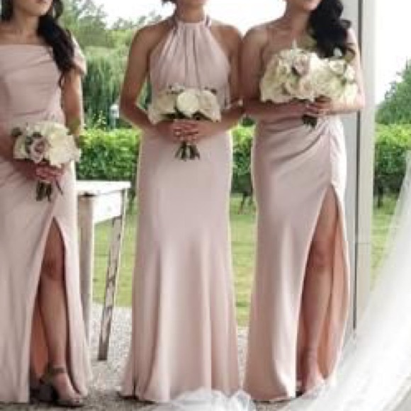ASOS light pink size 2 halter bridesmaid dress - Picture 3 of 5